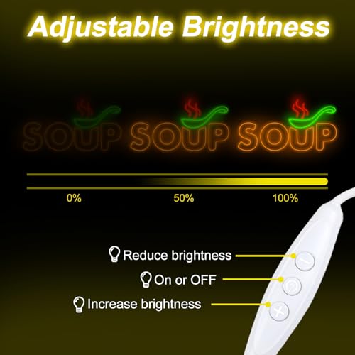 Image of Soup Neon Sign, Soup Led Sign, Soup Neon Light, Food Shop Led Light, Japanese Restaurant Room Wall Decor, Restaurant Neon Light, Chef Neon Lights, Family Party Bedroom Music Concert Bar Hotel Birthday