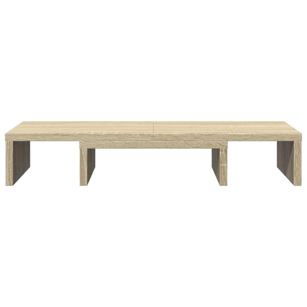 Monitorständer Verstellbar Sonoma-Eiche 60x24x10,5 cm aus Holzwerkstoff für zwei Monitore, höhenverstellbar mit Aufbewahrung, ergonomie für arbeitsplatz büro homeoffice gaming station