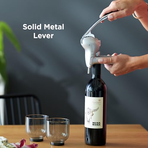 Rabbit Lever Corkscrew Wine Opener with Built-In Foil Cutter – Easy-to-Use Manual Wine Bottle Opener for All Cork Types, Ergonomic Design for Effortless Uncorking by Rabbit - Image 5