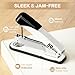 Deli Stapler Heavy Duty, Full Strip Staplers for Desk with 2000 Staples and Staple Remover, 50 Sheet Capacity, No Jam, Non-Slip Office Stapler with Staples for Office, Classroom, White