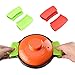SHULLIN 2 Paare Silikon Griff Halter Silikon Topflappen Griffhalter Mini Ofen Mitt Rutschfester Hitzebeständig Kochen Klemmgriff Wärmeisolierter Topfgriff für Küche Kochen Grillen Backen(Grün Rot)