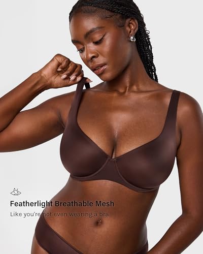 Image of INLYRIC Women's Mesh Balconette Bra Unlined | Ultra-soft, Unlined, Underwire, Light Support, No Padding, Semi-sheer, Demi, Seamless Look, Sexy, Supportive Comfortable
