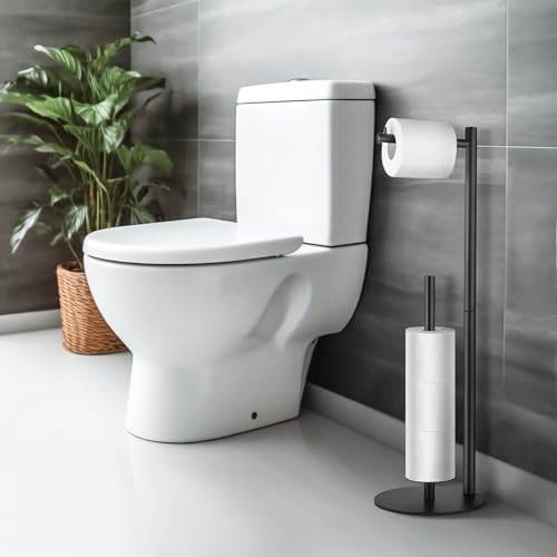 Toilet Paper Holder Stand, Toilet Paper Storage Standing, Standing Toilet Paper Stand, Standing Toilets Paper Holder with Storage, Bathroom ToiletPaper Roll Stand by HHAOLUDUO - Image 2