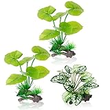 harazame 3-Pack Artificial Aquarium Plants Set - 2×6 inch &...