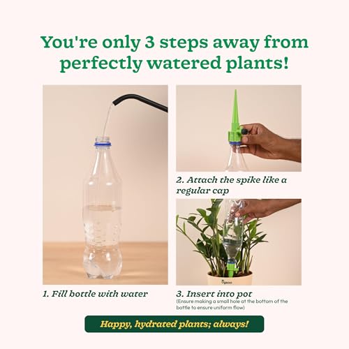 Image of UGAOO Self Watering Spikes for Plants Set of 12 | Automatic Water Spikes | Plant Auto Watering System | Water Dripper for Plants | Self Watering for Indoor Plants | Vacation Plant Waterer