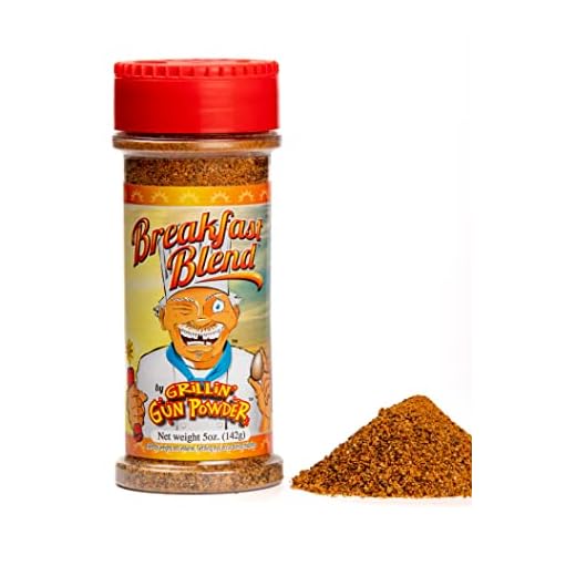 Breakfast Egg Seasoning 5.0oz. Low Sodium, No MSG, KETO, Paleo, Vegan Friendly Spices For Your Meal by Grillin' GunPowder. Eggs, Omelettes, Sausage, Bacon, Ham, Hash, Grits., 5 Ounces