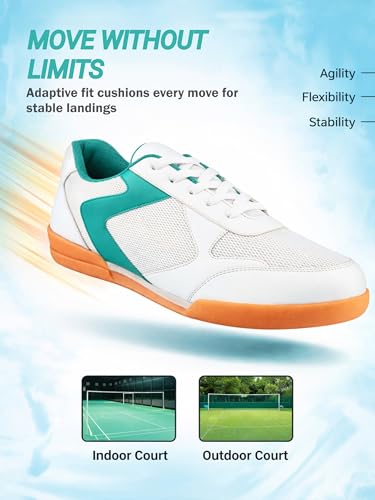 Image of Centrino Men's Badminton Shoes | Lightweight Indoor Court Shoes | Breathable Mesh Sports Sneakers | Non-Marking Grip Sole | Comfortable Training & Play Footwear (9345)