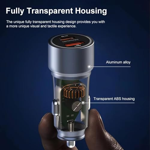 Image of 165W Super Fast Car Charger with 60W 3-in-1 Cable, PD 45W USB C & 120W SuperVOOC Dual Port Car Charging Adapter Compatible with iPhone, Samsung Galaxy, OnePlus, Oppo, Vivo and Android Devices