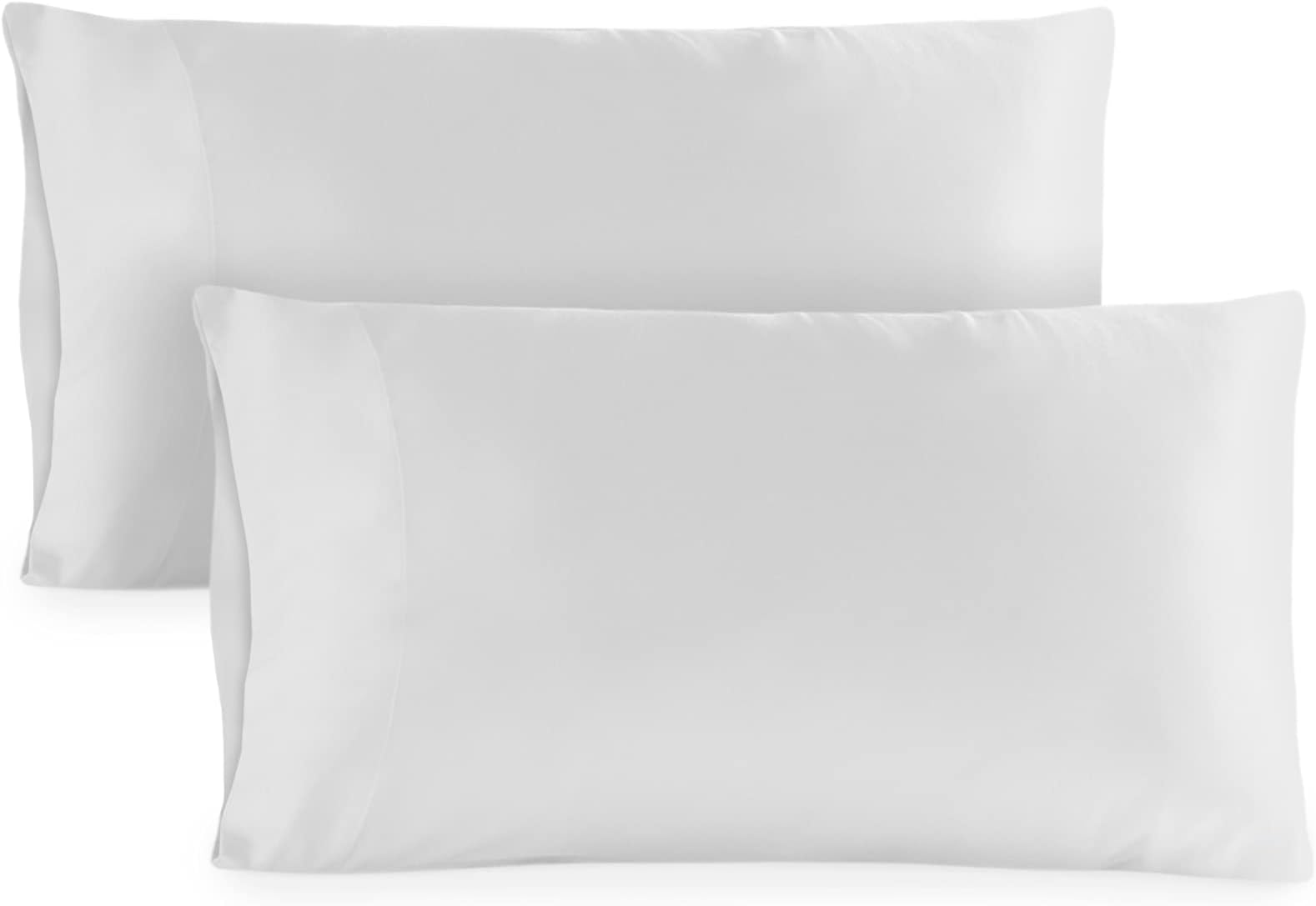 Hotel Sheets Direct King Size Pillowcases 2 Pack, 20x40 Inch, Cooling & Breathable Pillow Cases, 100% Viscose Derived from Bamboo Pillow Covers, Silky Soft for Hair & Skin, Elegant Bedroom Look, White