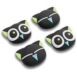 GeekShare Switch 2 Analog Stick Cover Switch 2025 Button Cover Thumb Grip Cap Silicone Control Protective Cover Anti-Slip Increased Friction Ergonomic Design Compatible Durable License Small Black (Pack of 4) (NS2)