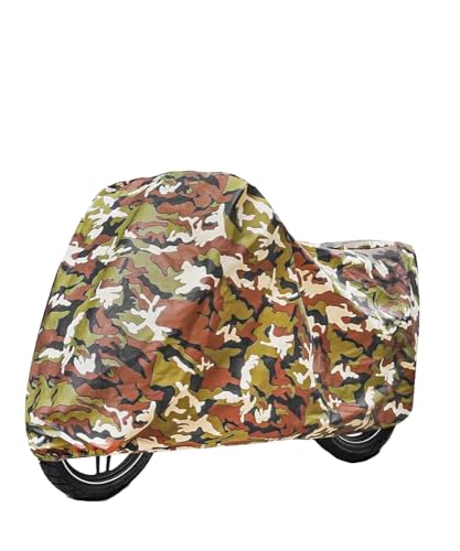 Image of Mototrance All Weather Protection Two Wheeler Cover for All Activa, Scooter, Scooty & Bikes Upto 150CC | Anti Dust, 100% Waterproof, Heat Resistant, Mirror Pocket Bike Body Cover | Arid Jungle Green