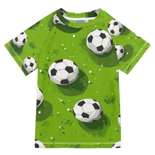 Kids Swimsuit Football Grass Sport Sunscreen T-Shirts Swimwear Sets UPF 50+