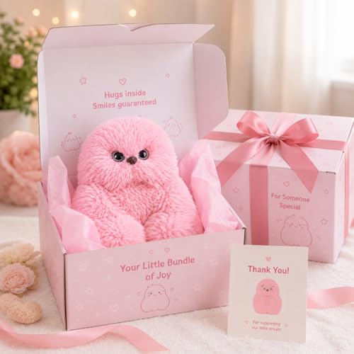 Image of MONEX Garments Cute Fluffy Plush Toy Set for Kids, Soft Kawaii Stuffed Animal Doll for Bedroom Decor & Gift, Purple Pink White Plushies