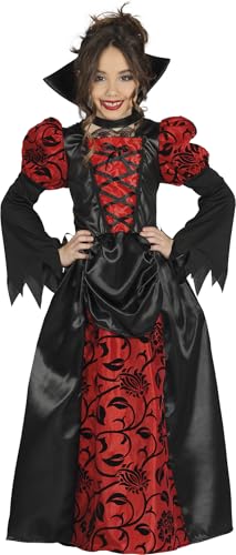 FIESTAS GUIRCA | Child Vampiress Fancy Dress (5-6 Years) - Dress and Collar - Vampire Costumes for Halloween Carnival and Fancy Dress Parties - Ideal for Girls - Black and Red