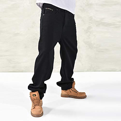 Ruiatoo Men's Classic Plain Hip Hop Dance Skateboard Hip Hop Casual Cotton Black Long Jogging3