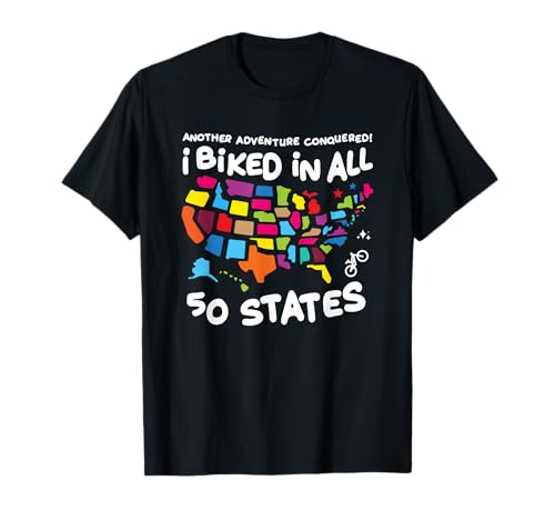I Biked in All 50 States USA Cycling Map T-Shirt