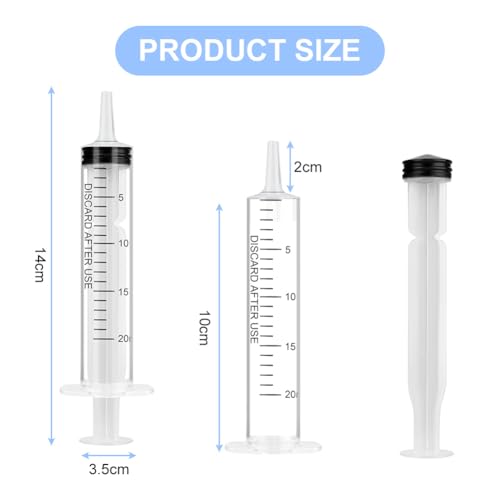 OFFCUP Kunststoff Spritze 20ml, 3 Stück Einwegspritzen, Futterspritze, Plastiktube, für Kleine Haustierfütterung Motoröl oder Bremsflüssigkeit [Nicht medizinische Verwendung]