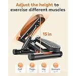 Niceday Twist Stepper for Exercise at Home, Mini Stair Stepper with Resistance Bands at Home Workout Equipment with 300LBS Loading Capacity, Hydraulic Fitness Stepper with LCD Monitor Gray - Image 5