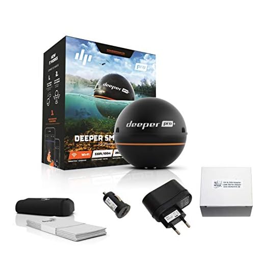 Deeper Pro Plus inbyggd WiFi och GPS från Friday Lab med 230 Volt Laddare och 12 V i billaddare adapter för IOS och Android Fishfinder Fish Finder med WiFi trådlös för surfplatta Smartphone iPhone iPad Smartphone Tablet Android 4.0 Apple iOS 7.0 Deeper Pro +