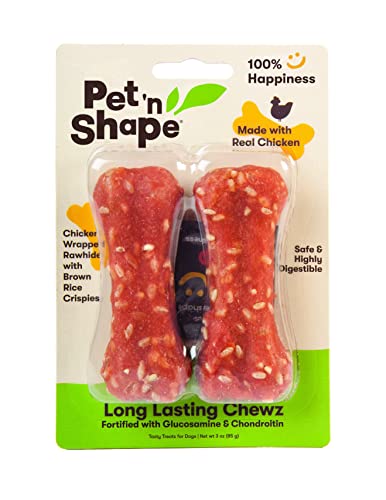 Pet-n-Shape-Long-Lasting-Chewz-Dog-Treats-Chicken-Wrapped-Rawhide-2-Bones-4-Inch-Long