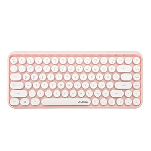 hj Ajazz Teclado 308i de la Tableta del teléfono móvil del hogar computadora de Oficina inalámbrica Teclado y ratón Bluetooth (Color : Pink)