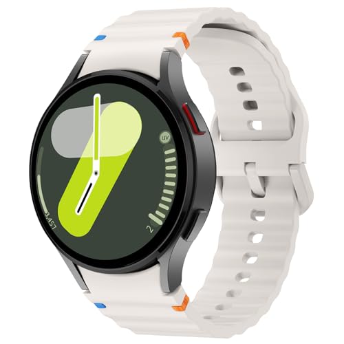 Image of Tobfit Silicone Bands for Samsung Galaxy Watch 7 Strap 40mm 44mm Women Men, 20mm Adjustable Sports Replacement Strap for Galaxy Watch 7 /FE /6 /6 Classic /5 /5 Pro /4 /4 Classic