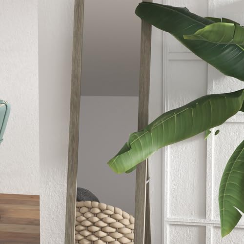 HOMCOM Rustic Full Length Mirror, 37 x 157 cm, Farmhouse Wall Hanging and Freestanding Floor Mirror for Living Room, Bedroom, Grey - Cosy Home Interiors HOMCOM Rustic Full Length Mirror, 37 x 157 cm, Farmhouse Wall Hanging and Freestanding Floor Mirror for Living Room, Bedroom, Grey - Image 9