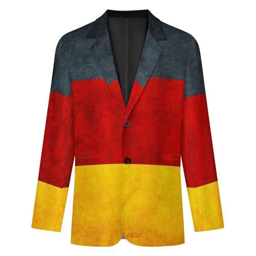 German Flag Men's Two Button Suit Jacket Sports Coat Novelty Casual Outwear Tops Funny4