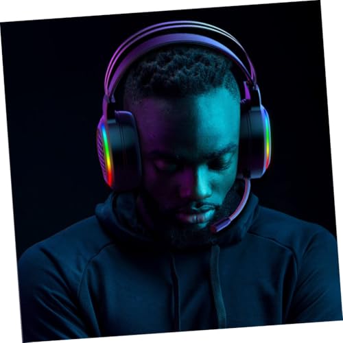 Casque de jeu PC léger avec micro noir et design lumineux - 5