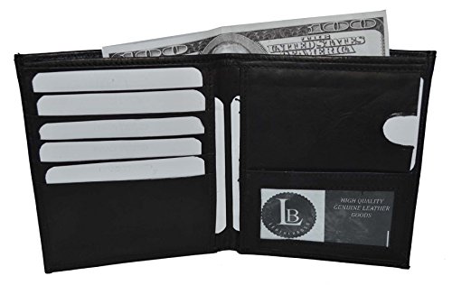 Men's Genuine Cowhide Leather Slim Hipster Bifold Credit Card Id Wallet New