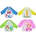 EHIOG 4-Pack Bavoir Etanche à Manchs Longue, Bavoirs d'alimentation de Peinture Bavette Bib Enfant EVA Ajustable Souple Lavable Tablier Plastique Unisexe pour Bébé de 1 ans à 4 ans