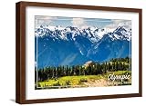 ART.COM Wall Art Print Olympic National Park - Hurricane Ridge Visitor Center on Brown Frame by Lantern Press, 22" x 16"