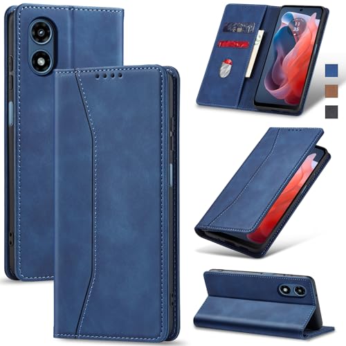 Image of Jasonyu Flip Wallet Case for Moto G Play 4G (2024),Blue