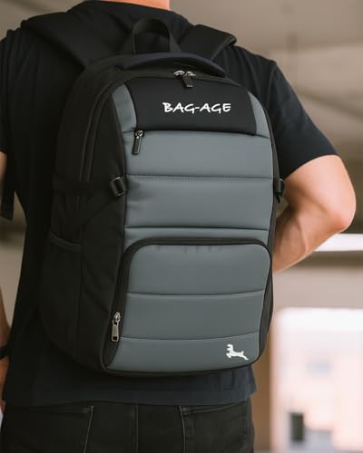 Image of Bag-Age 9157 30L Laptop Backpack for Men & Women | Water Resistant Travel & Office Bag | Padded Shoulder Straps | Multiple Compartments | School, College, Work & Travel Backpack