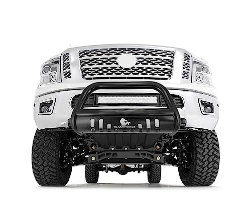 Image of Black Horse Bull Bar Skid Plate Satin Black Compatible with 2012-2021 Nissan NV1500|2012-2021 Nissan NV2500|2012-2021 Nissan NV3500|2016-2024 Nissan Titan XD-BB113206A-SP
