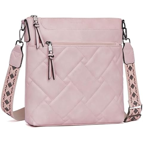 POIUGOYA Quilted Crossbody Bags for Women Trendy,Vegan Leather Medium Shoulder Handbags Travel Purse with RFID Card Slots Cover