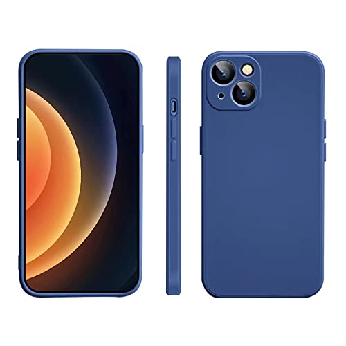RYCUZO Hülle für iPhone 14, Premium-Silikonhülle, weiches TPU, rutschfeste Hüllen für umfassenden Schutz (Marineblau) Cover