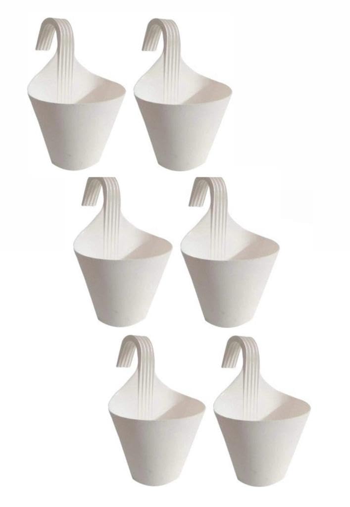 8 Inch Hanging Planters - 6 Pack Red -5