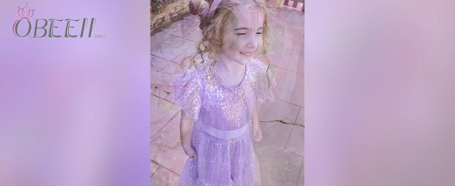 OBEEII Toddler Baby Girls Velvet Sequin Dress Long Sleeve Party Christmas Dress
