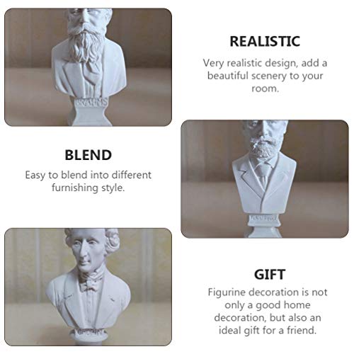BESPORTBLE Miniatura Estátua de Busto 10 Pcs Pequeno Famoso Personagem Escultura Clássica Resina Est