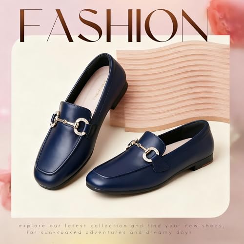 Image of DeYashopin Womens Loafers Shoes Fashion Low Heel Slip on Shoes Comfortable Driving Flats
