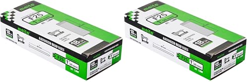 Image of meite 18 Gauge Brad Nails 1-Inch Length F25, Galvanized Finish Ideal for Upholstery, Trims, Woodworking 5,000 PCS /Box (1 Box) (Pack of 2)
