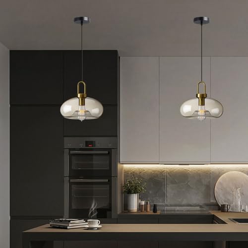 Lámpara de techo industrial con acabado de cristal elegante y casquillo E26 3