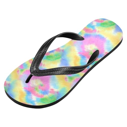 Tie Dye Colorful Flip Flops for Beach Thong Sandals Anti-slip Lightweight Shower Shoes for Travel Summer Outdoor2