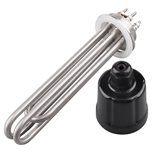 Tri-Clamp-Heizelement DN50 220V 3000W 2 Zoll Durchmesser 59.6mm Elektro-Rohrheizkörper mit schwarzer Kunststoffabdeckung und Silikonring