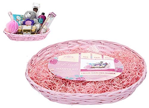 PMS InternationalStunning Pink Make Your Own Oval Hamper Kit - 30 x 22 x 11 x 3cm (1 Pc.) - Eye-Catching Design - Perfect for Any Occasion