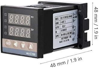 Real Instruments Digital LED Display Temperature Controller With Thermostat Control Switch NTC Sensor Probe For Egg Incubator (REX-C100)