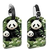 Panda Mother Sun - Etiquetas de equipaje de viaje, 2 etiquetas de equipaje, etiquetas de identificación de maleta, etiquetas de etiqueta de bolso, etiquetas de maletas de equipaje