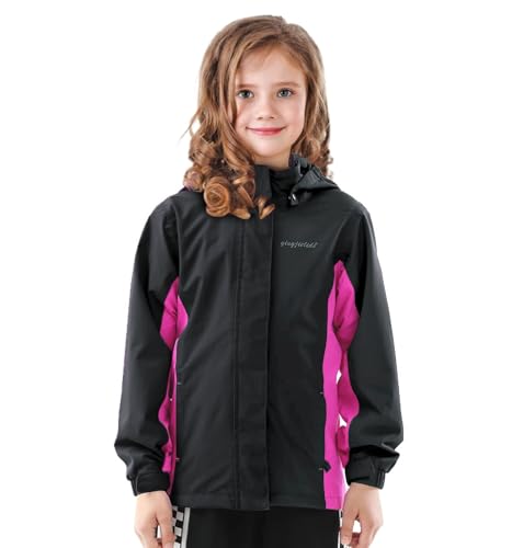 Image of Girls Boys Rain Jackets, Lightweight Waterproof Kids Rain Coats with Hood Windbreakers for Kids