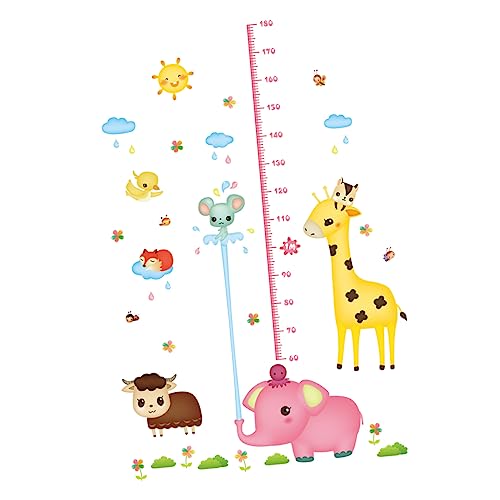 Toyvian Vinilo Decorativo Altura Elefante 6090cm Pegatinas De Dibujos Animados Fondo De Pantalla De Altura Etiqueta De La Pared De Crecimiento Mural Animal Niño